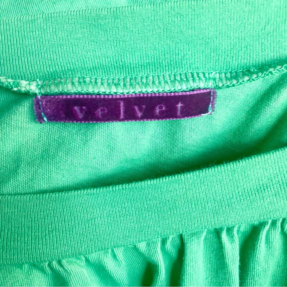 EUC Anthropologie Velvet by Graham & Spencer Green Cotton Summer Dress Size SP - Picture 4 of 6